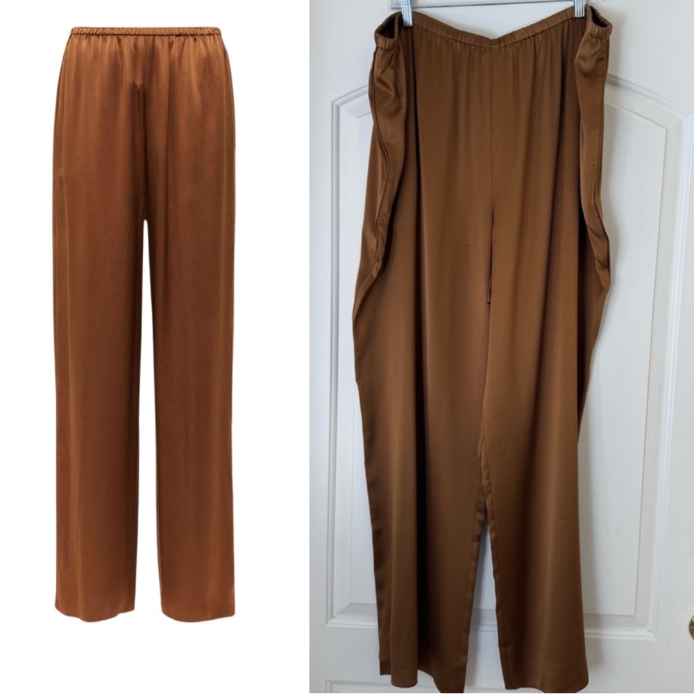 Vince Tie Waist Silk Wide Leg Relaxed Fit Pull On Trouser Pants NWOT Women XXL